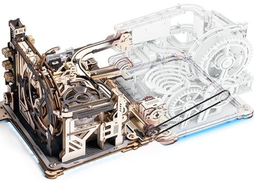 ROBOTIME 3D Puzzle Holz Murmelbahn Trackball Modell Bausatz für Erwachsene Mechanische Kugelbahn Holzpuzzle Mit Holzbausatz LGX01 (=LGC01+LG01 2-in-1) *LGA01 Nicht ENTHALTEN von ROBOTIME