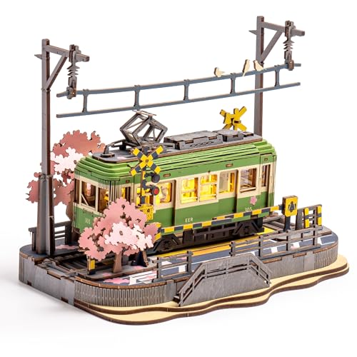 ROBOTIME 3D Puzzle Holz Sakura Reise mit Lichtern, Sakura Densya Modellbausatz Anime Deko Holzpuzzle Holzbausatz Geschenke für Erwachsene und Kinder ROBOTIME 3D Puzzle Holz Sakura Reise mit Lichtern, Sakura Densya Modellbausatz Anime Deko Holzpuzzle Holzbausatz Geschenke für Erwachsene und Kinder von ROBOTIME