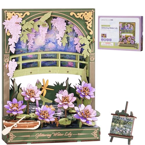 ROBOTIME 3D Puzzle Holz Seerose, Blumen-Modellbau Bausatz Für Erwachsene, Holzpuzzle Malerei Zum Aufhängen, Wanddekoration, DIY-Bastelset, Weihnachten ROBOTIME 3D Puzzle Holz Seerose, Blumen-Modellbau Bausatz Für Erwachsene, Holzpuzzle Malerei Zum Aufhängen, Wanddekoration, DIY-Bastelset, Weihnachten von ROBOTIME