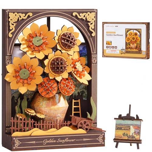 ROBOTIME 3D Puzzle Holz Sonnenblume, Blumen-Modellbau Bausatz Für Erwachsene, Holzpuzzle Malerei Zum Aufhängen, Wanddekoration, DIY-Bastelset, Weihnachten ROBOTIME 3D Puzzle Holz Sonnenblume, Blumen-Modellbau Bausatz Für Erwachsene, Holzpuzzle Malerei Zum Aufhängen, Wanddekoration, DIY-Bastelset, Weihnachten von ROBOTIME