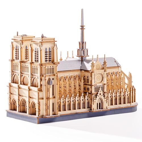 ROBOTIME 3D Holzpuzzle Pariser Kathedrale, DIY Modellbausatz für Erwachsene, Spielzeug Bauset, Konstruktions Bastelsets, Ideales Weihnachts und Geburtstagsgeschenk. von ROBOTIME