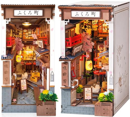 ROBOTIME Book Nook Kit Sakura Wine Alley, DIY Booknook Diorama 3D Puzzle Miniatur Haus, Modellbausatz Geschenke für Erwachsene Teenager, Bücherregal Deko ROBOTIME Book Nook Kit Sakura Wine Alley, DIY Booknook Diorama 3D Puzzle Miniatur Haus, Modellbausatz Geschenke für Erwachsene Teenager, Bücherregal Deko von ROBOTIME