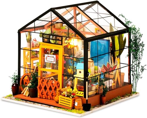 Robotime Puppenhaus DIY Gewächshaus Holz Zubehör - Miniatur Möbel Bausatz- Mini-Raum für Erwachsene und Kinder - Geburtstags Mädchen und Jungen Geschenk zum Muttertag von Robotime