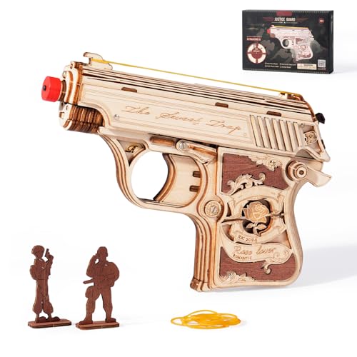 ROBOTIME Holzpuzzle 3D Holz Bausatz: Holz Basteln Holzbausatz für Kinder Erwachsene Modellbausatz Puzzle mit Gummiband und Ziele Spielzeug Weihnachts Geschenke LQ502 von ROBOTIME