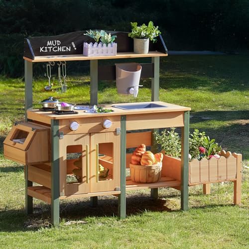 ROBOTIME Matschküche grün groß, Outdoor-Spielküche WH001 von ROBOTIME
