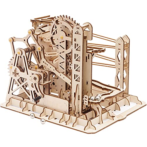 Robotime 3D Puzzle Holz Kugelbahn Erwachsene, Murmelbahn Modellbau Holzbausatz Board Games von Robotime