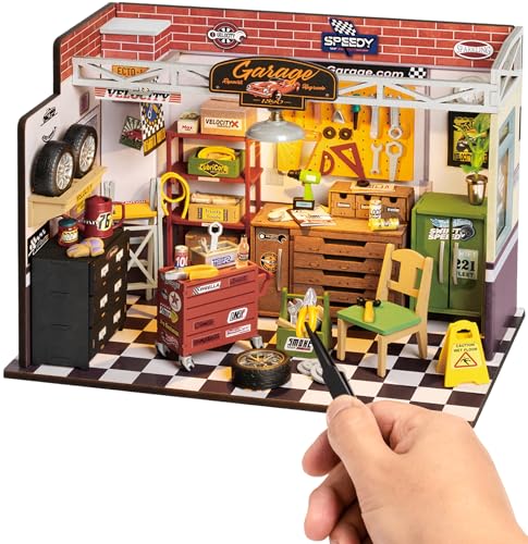 ROBOTIME Miniatur Haus aus Holz Garage Werkstatt - DIY Miniature House Bausatz - Basteln Bastelset Geschenke für Erwachsene und Kinder ROBOTIME Miniatur Haus aus Holz Garage Werkstatt - DIY Miniature House Bausatz - Basteln Bastelset Geschenke für Erwachsene und Kinder von ROBOTIME