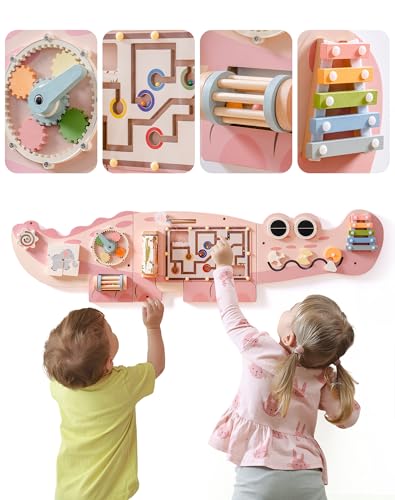 ROBOTIME Wandelement - Krokodil Aktivitäts Brett - Holzbrett - Spaßiges Dschungelabenteuer - Multi - interaktives Spielzeug - Formsortierer - Drehmaze - Pädagogisches Montessori - Spielzeug für Kinder ROBOTIME Wandelement - Krokodil Aktivitäts Brett - Holzbrett - Spaßiges Dschungelabenteuer - Multi - interaktives Spielzeug - Formsortierer - Drehmaze - Pädagogisches Montessori - Spielzeug für Kinder von ROBOTIME