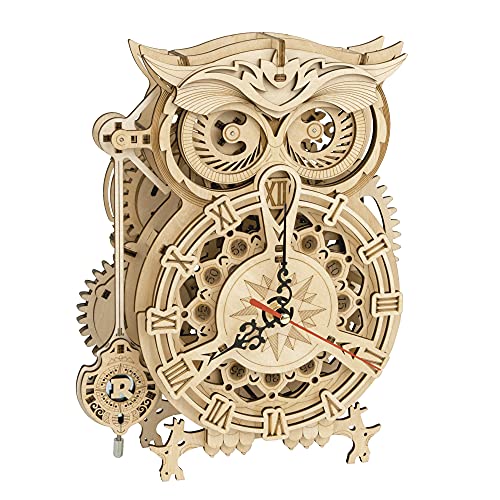 Robotime 3D Puzzle Holz Eule Uhr, Hölzerne Mechanische Modellbausatz für Erwachsene, Handwerk Holzbausatz, Geschenk Robotime 3D Puzzle Holz Eule Uhr, Hölzerne Mechanische Modellbausatz für Erwachsene, Handwerk Holzbausatz, Geschenk von ROBOTIME