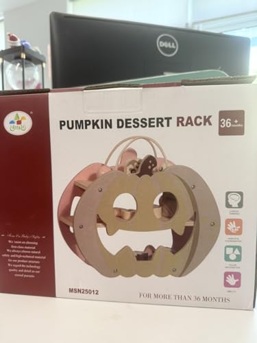 ROBUD Halloween-Süßigkeitenhaus Holzspielzeug-Lebensmittel-Set, Spielzeug-Lebensmittel für Kinder mit Dessert-Accessoires zum Thema Kürbis, pädagogisches Rollenspiel-Geschenk für Kinder ab 3 Jahren von ROBUD