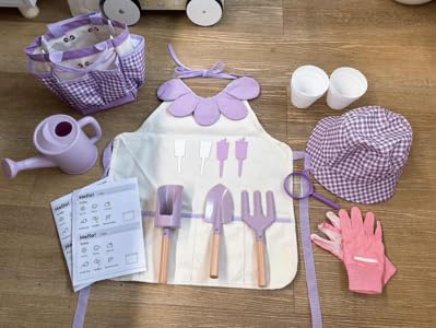 ROBUD Kinder-Garten-Set, 17-teiliges Kinder-Garten-Set mit Gießkanne, Schürze, Gartengabel und Schaufel, Zylinderschaufel, Gartenhandschuhe und Tragetasche, Outdoor-Gartenspielzeug für Kleinkinder ROBUD Kinder-Garten-Set, 17-teiliges Kinder-Garten-Set mit Gießkanne, Schürze, Gartengabel und Schaufel, Zylinderschaufel, Gartenhandschuhe und Tragetasche, Outdoor-Gartenspielzeug für Kleinkinder von ROBUD