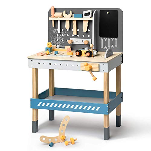 ROBUD Kinder Werkbank aus Holz mit Werkzeug und Zubehör,Spielzeug-Werkzeugset, Geschenk für Kinder ab 3, 4, 5, 6 Jahren und älter ROBUD Kinder Werkbank aus Holz mit Werkzeug und Zubehör,Spielzeug-Werkzeugset, Geschenk für Kinder ab 3, 4, 5, 6 Jahren und älter von ROBUD