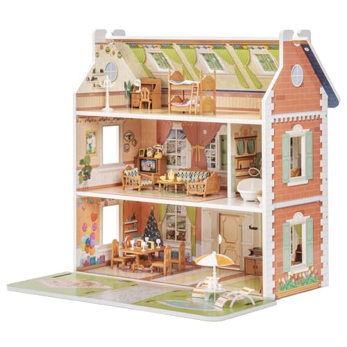 ROBUD Puppenhaus, Holzpuppenhaus für Kinder, Rollenspielzeug,3+ ROBUD Puppenhaus, Holzpuppenhaus für Kinder, Rollenspielzeug,3+ von ROBUD