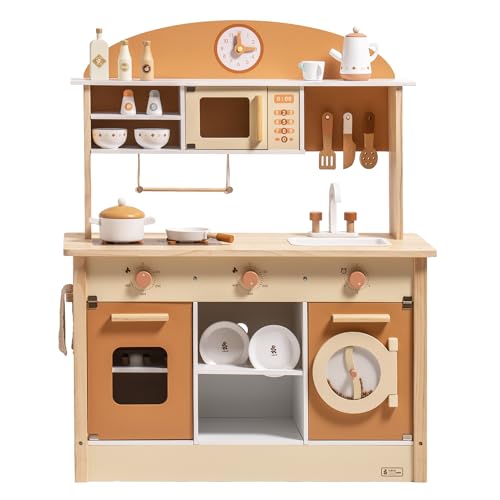 ROBUD Puppenküche aus Holz,Küche Spielset, Kleinkind Küche Set für Alter 3+ ROBUD Puppenküche aus Holz,Küche Spielset, Kleinkind Küche Set für Alter 3+ von ROBUD