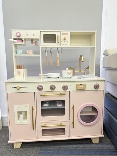 ROBUD Spielküche aus Holz für Kinder, Kinder Spielzeugküche mit eingebautem Eisbereiter, Brotmaschine, Ofen mit Kuchen, Geschirr Geschirrspüler, Kleinkind Pretend Kochset für Jungen und Mädchen ab 3 ROBUD Spielküche aus Holz für Kinder, Kinder Spielzeugküche mit eingebautem Eisbereiter, Brotmaschine, Ofen mit Kuchen, Geschirr Geschirrspüler, Kleinkind Pretend Kochset für Jungen und Mädchen ab 3 von ROBUD