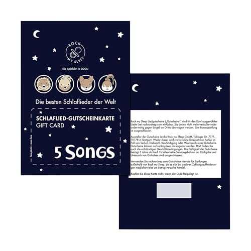 ROCK MY SLEEP Musik Gutschein 5 Songs Spieluhr Baby I Musikbox für Kinder als Plüschtier ROCK MY SLEEP Musik Gutschein 5 Songs Spieluhr Baby I Musikbox für Kinder als Plüschtier von ROCK MY SLEEP