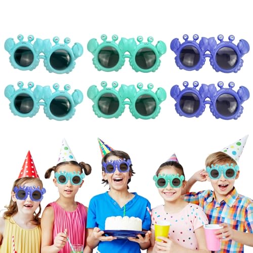 ROCKIA Lustige Sonnenbrille, Lustige Sonnenbrillen-Party-Packung mit 6 Stück, Leichte und gebogene Bügel. Alberne Sonnenbrille für Foto-Requisiten, Karnevalsclub von ROCKIA
