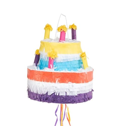 Cake Toss Piñata 30x32 cm - Lustiges Spiel für Partys und Feiern - Inklusive Seil und Stock - Überraschen Sie Ihre Gäste mit dieser lustigen Aktivität von ROCKING GIFTS