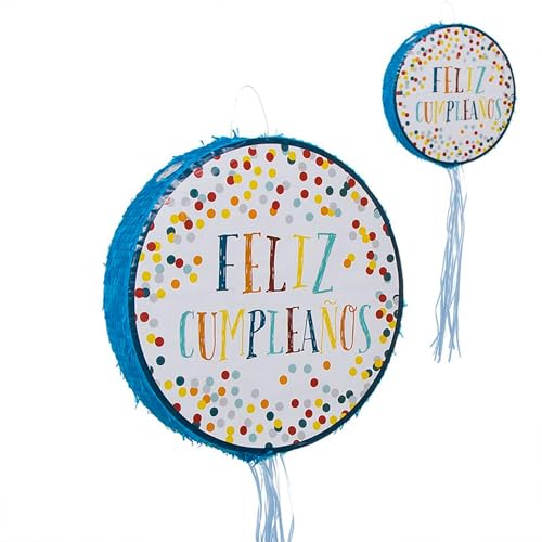 ROCKING GIFTS Piñata Happy Birthday auf Spanisch, 48 cm, für Party, Bänder zum Ziehen von ROCKING GIFTS