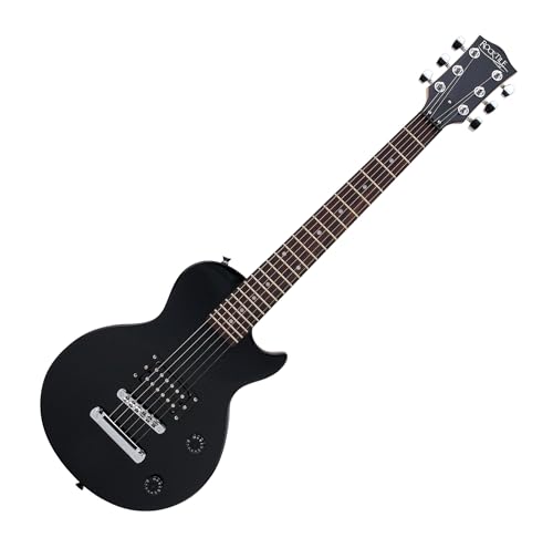 Rocktile L-50B Junior 3/4 Größe (E-Gitarre für Kinder von 6-12 Jahren, Humbucker, Single Cut, Gitarrenkabel) schwarz von ROCKTILE
