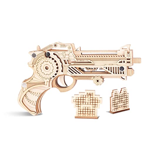 3D Holzpuzzles für Erwachsene Pistole Gummibänder Pistole Spielzeug DIY Bauen Modellbausätze Montage Puzzle Geschenke für Teenager von ROEOLNIL