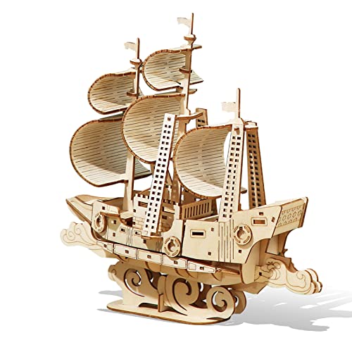 3D Holz Segelboot Puzzle für Erwachsene Holzblock Puzzle-Modell Bausatz Geschenk für Geburtstag/Vatertag von ROEOLNIL