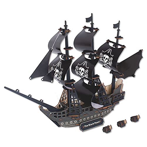 3D Puzzles für Erwachsene Piratenschiff Modellbausatz, Schiffsmodelle Bausätze, Schiff 3D Puzzle Familienpuzzle, Schreibtisch Dekor Geburtstagsgeschenke für Frauen Männer von ROEOLNIL