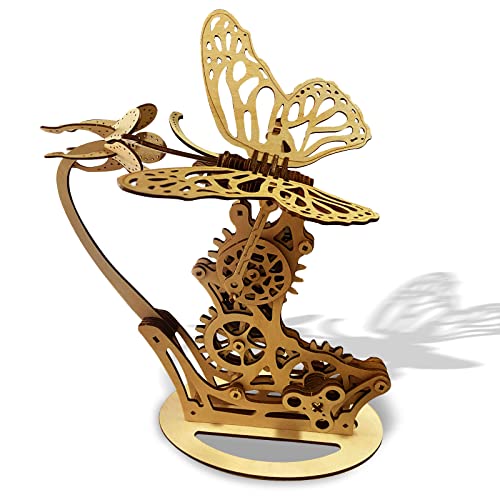 Schmetterling 3D-Holzpuzzle Mechanischer Kolibri ， Mechanischer Schmetterling 3D-Holzpuzzle Mechanisches Modell Selbstgemachtes Deko-Bildungsgeschenk von ROEOLNIL