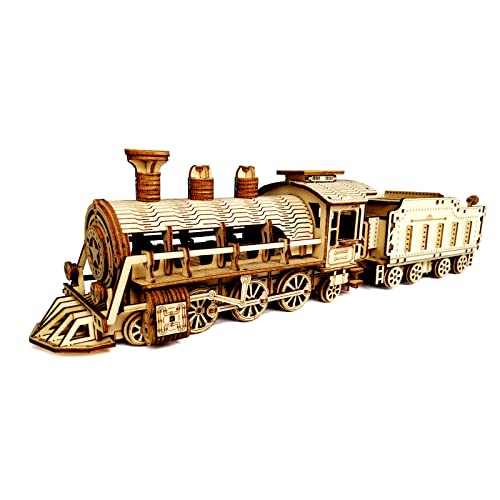 Schnellzug - DIY 3D Holzpuzzle Modellbausatz - Lasergeschnittenes Holzpuzzle Bastelset von ROEOLNIL