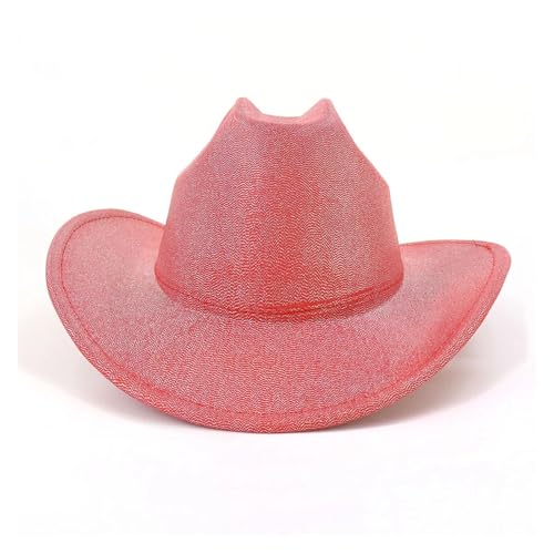 Candy Einfarbig Cowboyhut Männer Frauen Herbst Frühling Kirche Jazz Elegante Rosa Cowgirl Sombrero Caps Reiten Sonnenhut Für Junggesellinnenabschied, Halloween(Color 05) von ROEUIPG