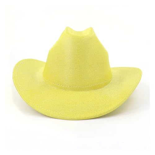Candy Einfarbig Cowboyhut Männer Frauen Herbst Frühling Kirche Jazz Elegante Rosa Cowgirl Sombrero Caps Reiten Sonnenhut Für Junggesellinnenabschied, Halloween(Color 08) von ROEUIPG