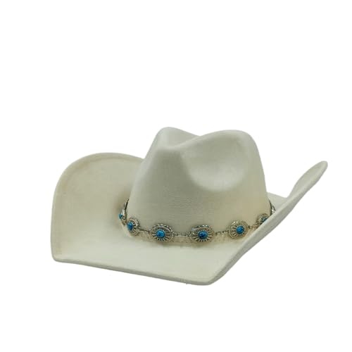 Cowboyhut Vegan Wildlederhut Herren Jazzhut Wildleder Cowgirl Breite Krempe Filz Fedora Hut Solid Für Junggesellinnenabschied, Halloween(Color 06) von ROEUIPG