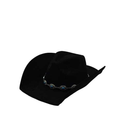 Cowboyhut Vegan Wildlederhut Herren Jazzhut Wildleder Cowgirl Breite Krempe Filz Fedora Hut Solid Für Junggesellinnenabschied, Halloween(Color 10) von ROEUIPG