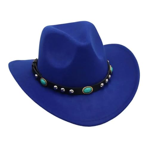 Cowboyhut mit türkisfarbenem Gürtel, pinkfarbene Filzkappe mit gebogener Krempe, Cowgirl-Fedoras, Eltern-Kind-Sonnenhut for Erwachsene und Kinder Für Junggesellinnenabschied, Halloween(Blue,Children 5 Cowboyhut mit türkisfarbenem Gürtel, pinkfarbene Filzkappe mit gebogener Krempe, Cowgirl-Fedoras, Eltern-Kind-Sonnenhut for Erwachsene und Kinder Für Junggesellinnenabschied, Halloween(Blue,Children 5 von ROEUIPG