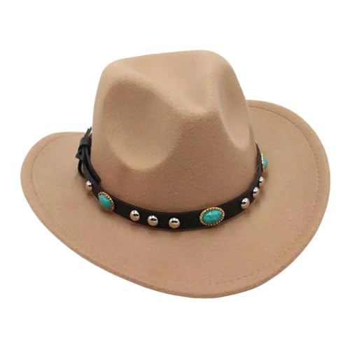 Cowboyhut mit türkisfarbenem Gürtel, pinkfarbene Filzkappe mit gebogener Krempe, Cowgirl-Fedoras, Eltern-Kind-Sonnenhut for Erwachsene und Kinder Für Junggesellinnenabschied, Halloween(Camel,Children Cowboyhut mit türkisfarbenem Gürtel, pinkfarbene Filzkappe mit gebogener Krempe, Cowgirl-Fedoras, Eltern-Kind-Sonnenhut for Erwachsene und Kinder Für Junggesellinnenabschied, Halloween(Camel,Children von ROEUIPG