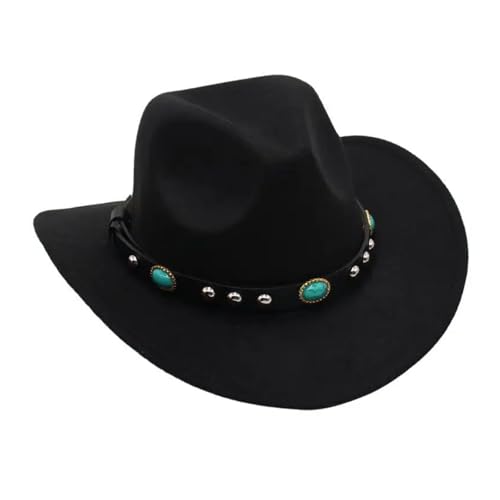 Cowboyhut mit türkisfarbenem Gürtel, pinkfarbene Filzkappe mit gebogener Krempe, Cowgirl-Fedoras, Eltern-Kind-Sonnenhut for Erwachsene und Kinder Für Junggesellinnenabschied, Halloween(Black,Children Cowboyhut mit türkisfarbenem Gürtel, pinkfarbene Filzkappe mit gebogener Krempe, Cowgirl-Fedoras, Eltern-Kind-Sonnenhut for Erwachsene und Kinder Für Junggesellinnenabschied, Halloween(Black,Children von ROEUIPG