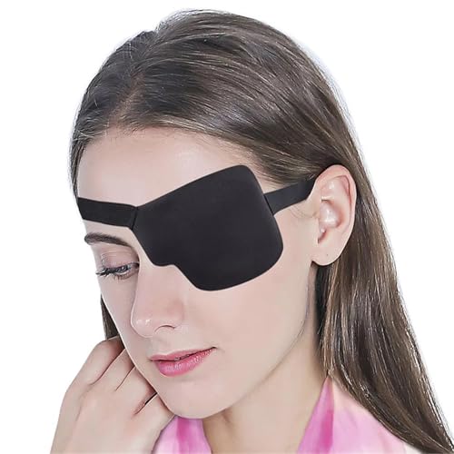 ROEUIPG 1pc Unisex Einstellbare Konkave Augenklappe Kid Pirate Cosplay Kostüm Schwarz Einzelne Augenklappe Waschbar Augenklappe Augenklappe ein Auge(Left) von ROEUIPG