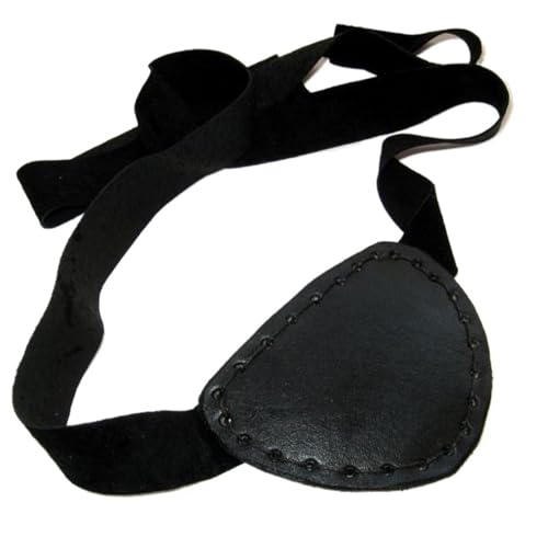 ROEUIPG Cosplay Piraten PU Leder Augenklappe Abdeckung Augenbinde Augenklappe Ausrüstung Karneval One-eyed Prop Kostüm Zubehör(Black) von ROEUIPG