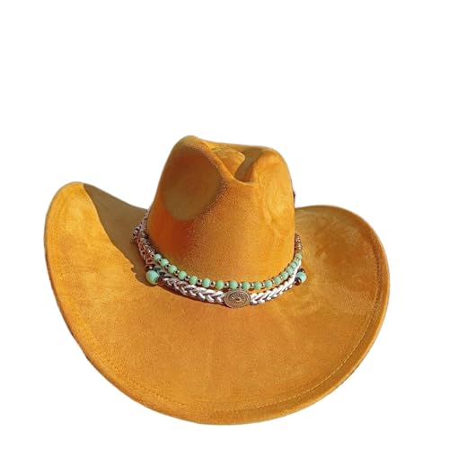 ROEUIPG Cowboyhut Herren und Damen Retro Gentleman Cowboyhut Accessoires Hombre Hut Für Junggesellinnenabschied, Halloween(Color 01) von ROEUIPG