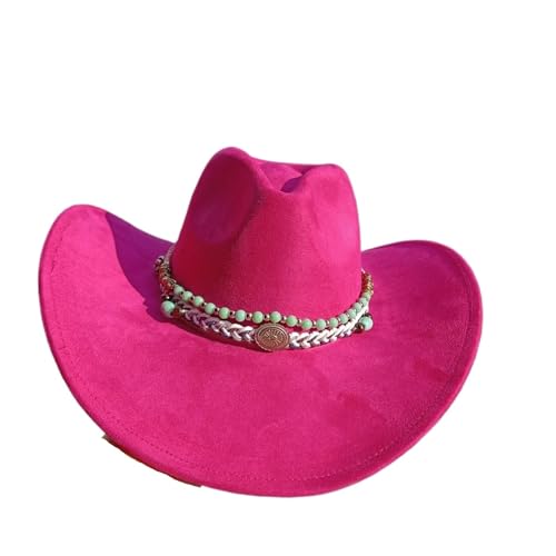 ROEUIPG Cowboyhut Herren und Damen Retro Gentleman Cowboyhut Accessoires Hombre Hut Für Junggesellinnenabschied, Halloween(Color 02) von ROEUIPG