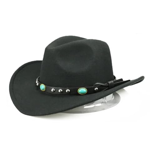 ROEUIPG Cowboyhut Kunstleder Herren und Damen Reisekappen Hüte Cowboy Sonnenhut Für Junggesellinnenabschied, Halloween(Red) von ROEUIPG