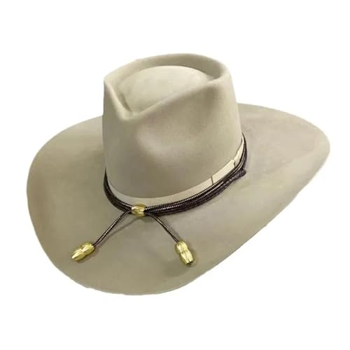 ROEUIPG Cowboyhut aus Wolle for Herren und Damen, Sonnenschutz, Jazzhut, Reittour, Vintage-Zylinder Für Junggesellinnenabschied, Halloween von ROEUIPG