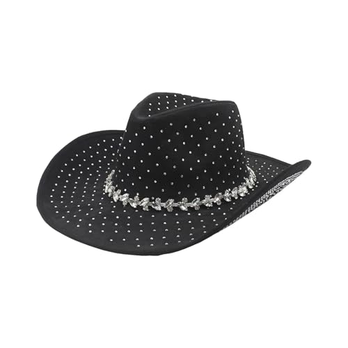ROEUIPG Hut for Damen und Herren, klein, kurz, breite Krempe, Strandhut, Kuh, Mädchen, Viehzüchter, Cowboyhüte for Streetwear-Dekorationen Für Junggesellinnenabschied, Halloween(Pink) von ROEUIPG