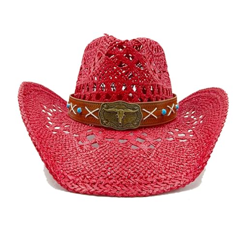 ROEUIPG Kuh Muster Cowboy Stroh Hut Tier Muster Handgemachte Strand Sonnenhut Gentleman Erwachsene Cowboy Hut Sombrero Für Junggesellinnenabschied, Halloween(Style 09) von ROEUIPG