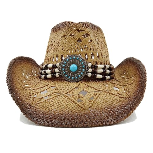 ROEUIPG Kuh Muster Cowboy Stroh Hut Tier Muster Handgemachte Strand Sonnenhut Gentleman Erwachsene Cowboy Hut Sombrero Für Junggesellinnenabschied, Halloween(Style 19) von ROEUIPG