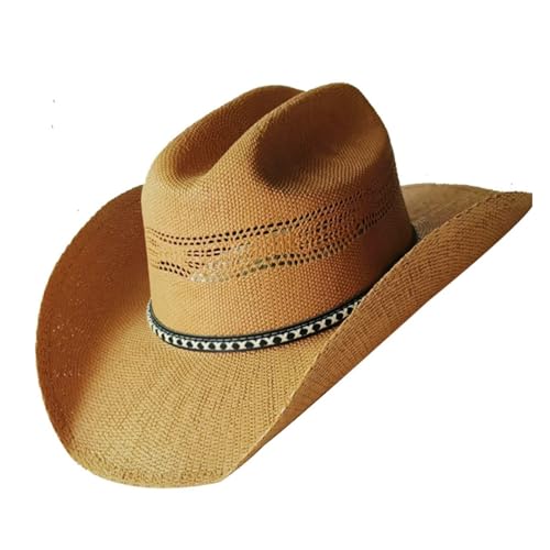 ROEUIPG Kuh Muster Cowboy Stroh Hut Tier Muster Handgemachte Strand Sonnenhut Gentleman Erwachsene Cowboy Hut Sombrero Für Junggesellinnenabschied, Halloween(Style 21) von ROEUIPG