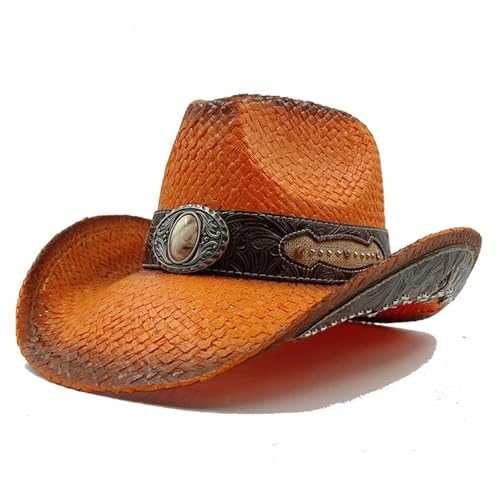 ROEUIPG Kuh Muster Cowboy Stroh Hut Tier Muster Handgemachte Strand Sonnenhut Gentleman Erwachsene Cowboy Hut Sombrero Für Junggesellinnenabschied, Halloween(Style 25) von ROEUIPG