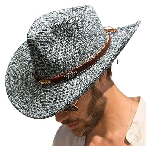 ROEUIPG Kuh Muster Cowboy Stroh Hut Tier Muster Handgemachte Strand Sonnenhut Gentleman Erwachsene Cowboy Hut Sombrero Für Junggesellinnenabschied, Halloween(Style 35) von ROEUIPG