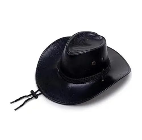 ROEUIPG Leder Cowboyhut Sommermütze Herren Vintage Für Junggesellinnenabschied, Halloween(Color 02) von ROEUIPG