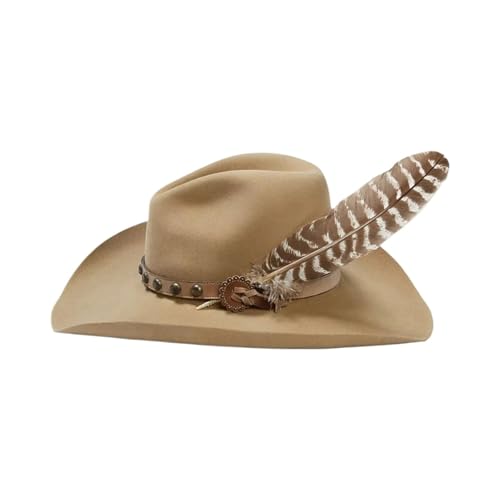 ROEUIPG Männer und Frauen Feder Cowboyhut Leder Wolle Bowler Hut Retro Vorbereitung Dekoration Jazz Hut Für Junggesellinnenabschied, Halloween ROEUIPG Männer und Frauen Feder Cowboyhut Leder Wolle Bowler Hut Retro Vorbereitung Dekoration Jazz Hut Für Junggesellinnenabschied, Halloween von ROEUIPG